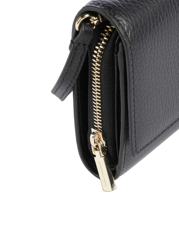 Coccinelle Grained Cowhide Wallet — Black