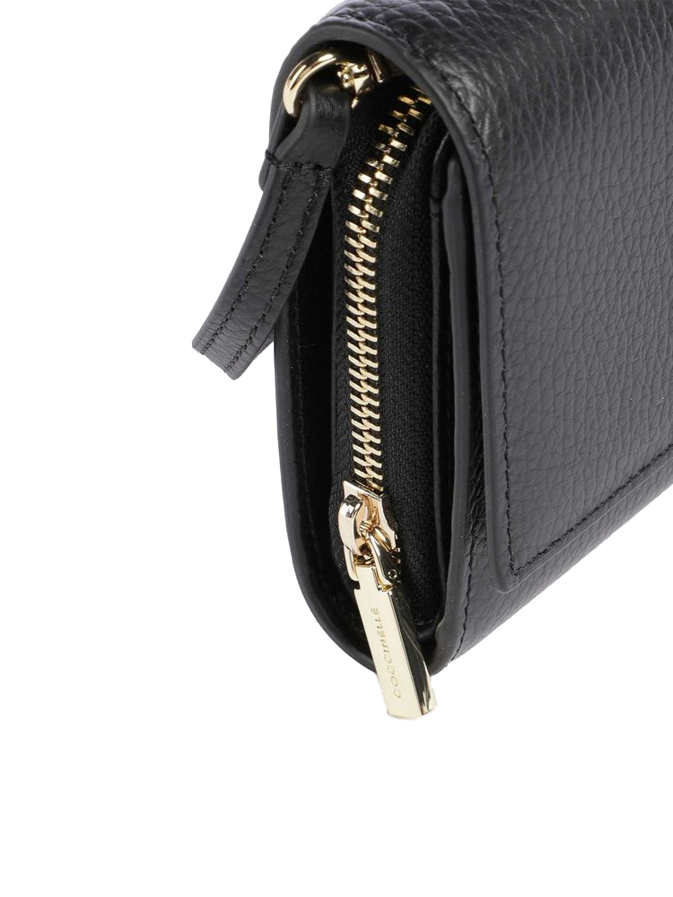Coccinelle Grained Cowhide Wallet — Black