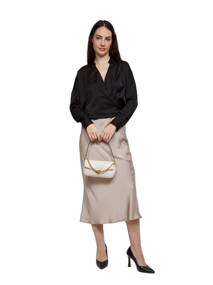 Michael Kors Chain-Detail Pvc Crossbody Bag — Beige Polyvinyl Chloride