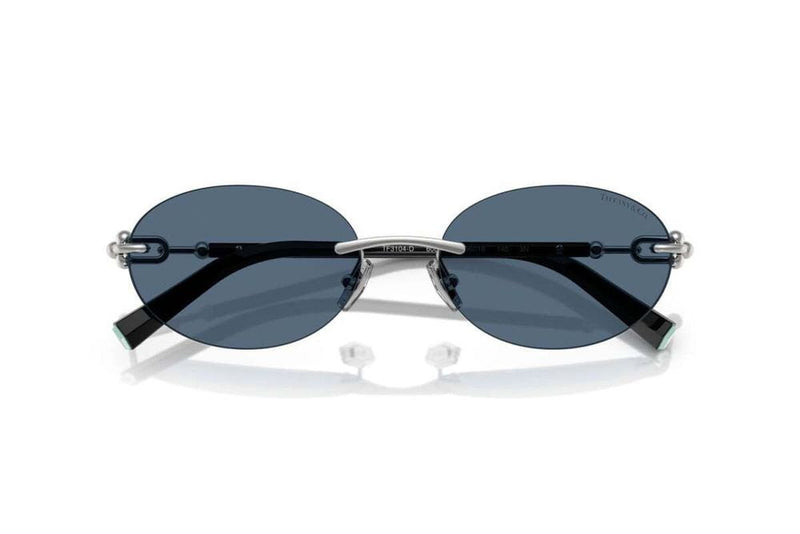 Tiffany Tf3104d Rimless Metal Sunglasses — Blue