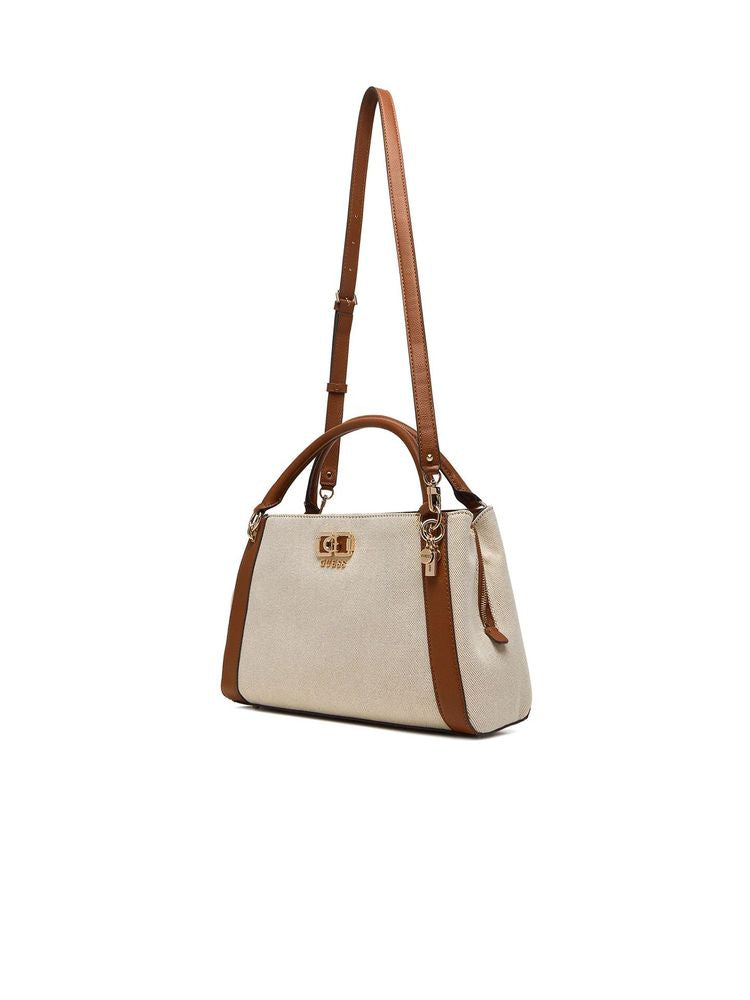 Guess Top Handle Bag — Beige Cotton