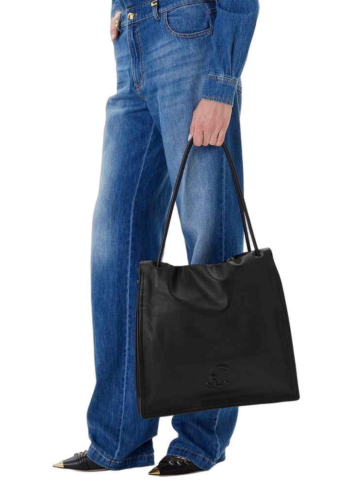 Coccinelle Shoulder Bag — Black Cowhide