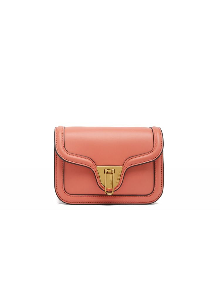 Coccinelle Smooth Cowhide Flap Crossbody Bag — Orange