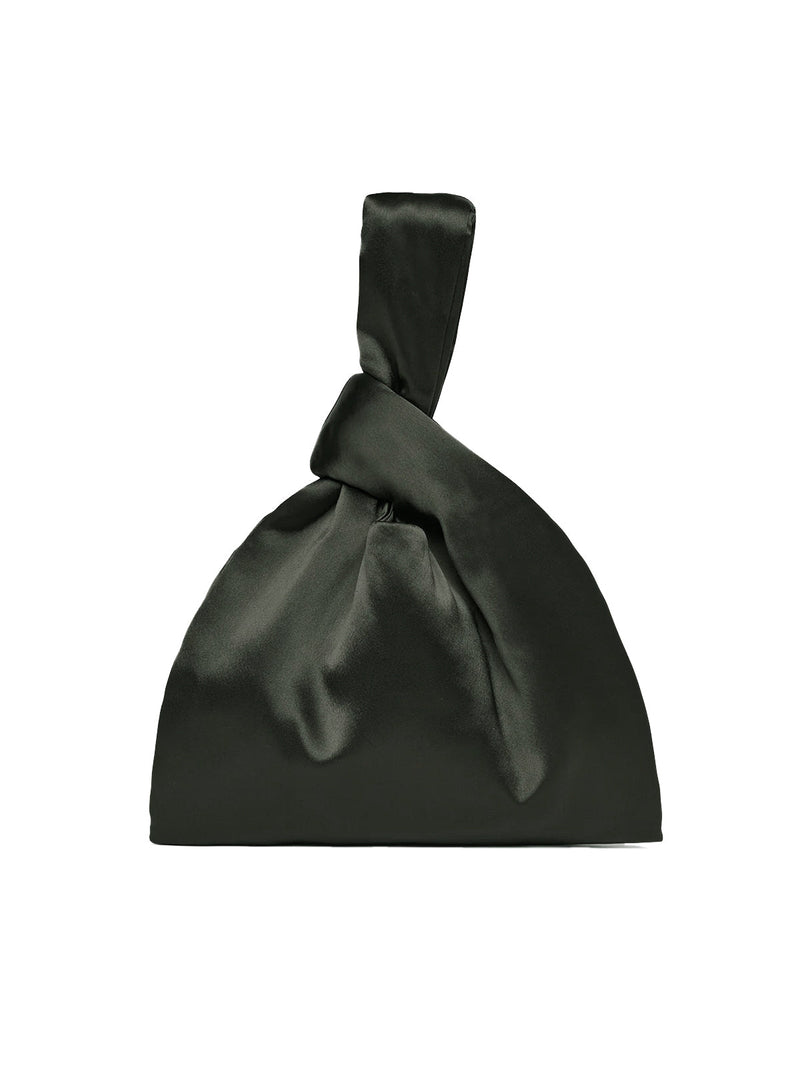 Nanushka Jen Slip Tote Bag — Green Satin Textile