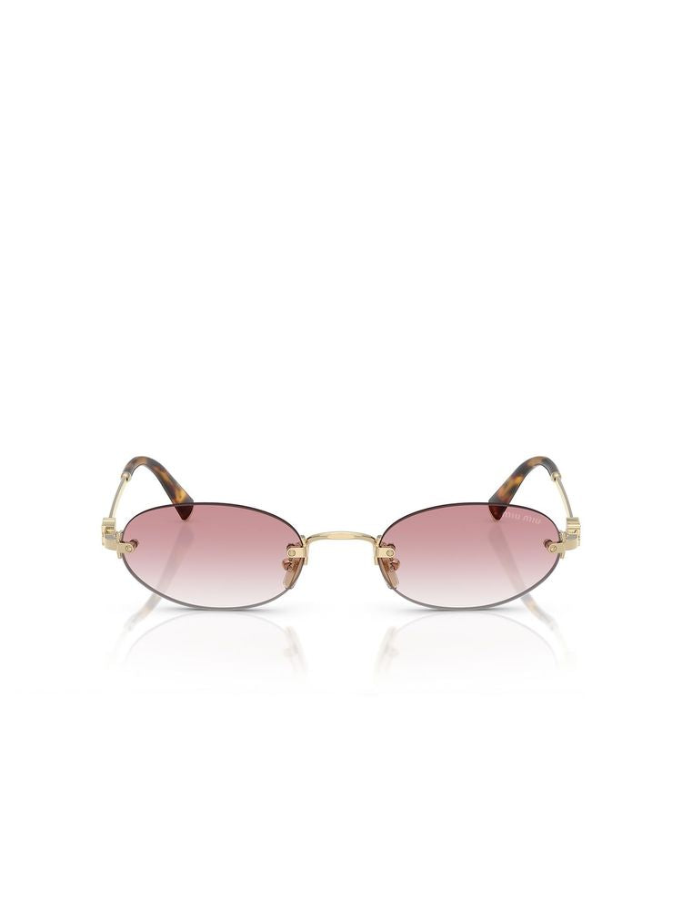 Miu Miu A54s Logo-Embellished Metal Sunglasses — Pink