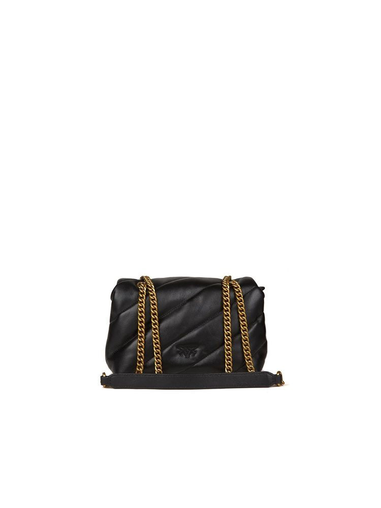 Pinko Love Puff Crossbody Bag — Black Lamb Leather