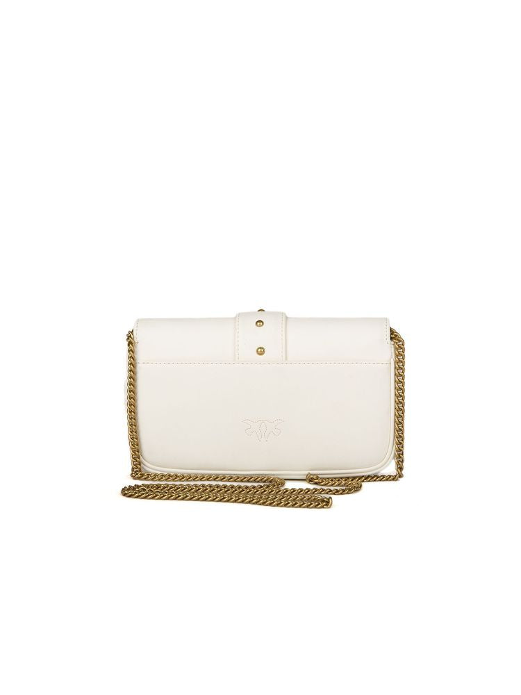Pinko Crossbody Bag — White Lamb Leather