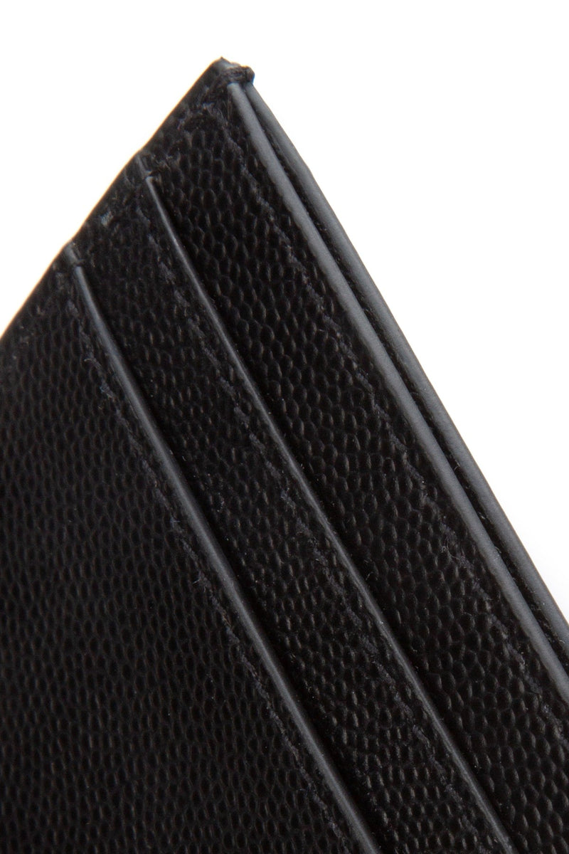 Saint Laurent Calfskin Leather Card Case — Black Calf Skin Wallet