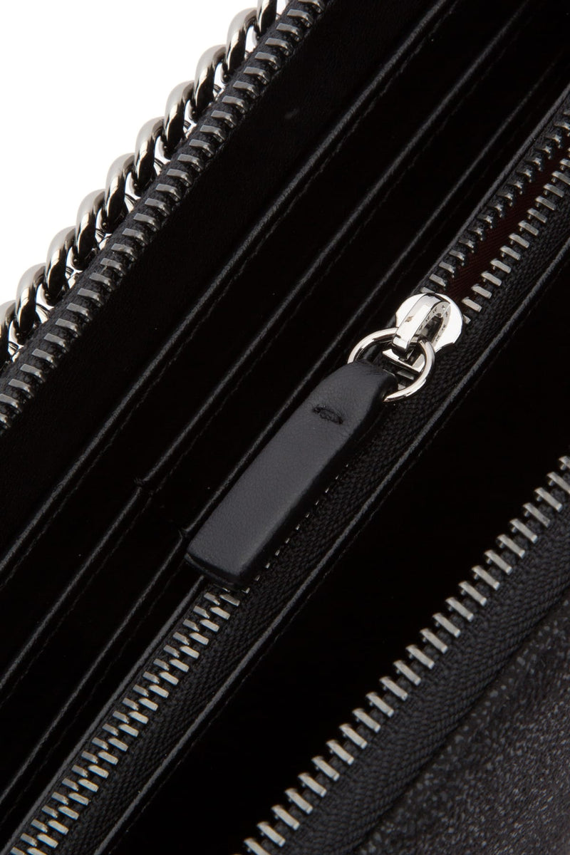 Stella Mccartney Shaggy Deer Zip-Around Wallet — Black