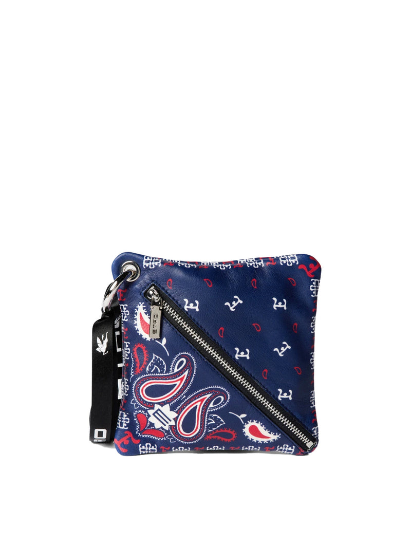 Etro Paisley Print Logo Wallet — Navy Leather