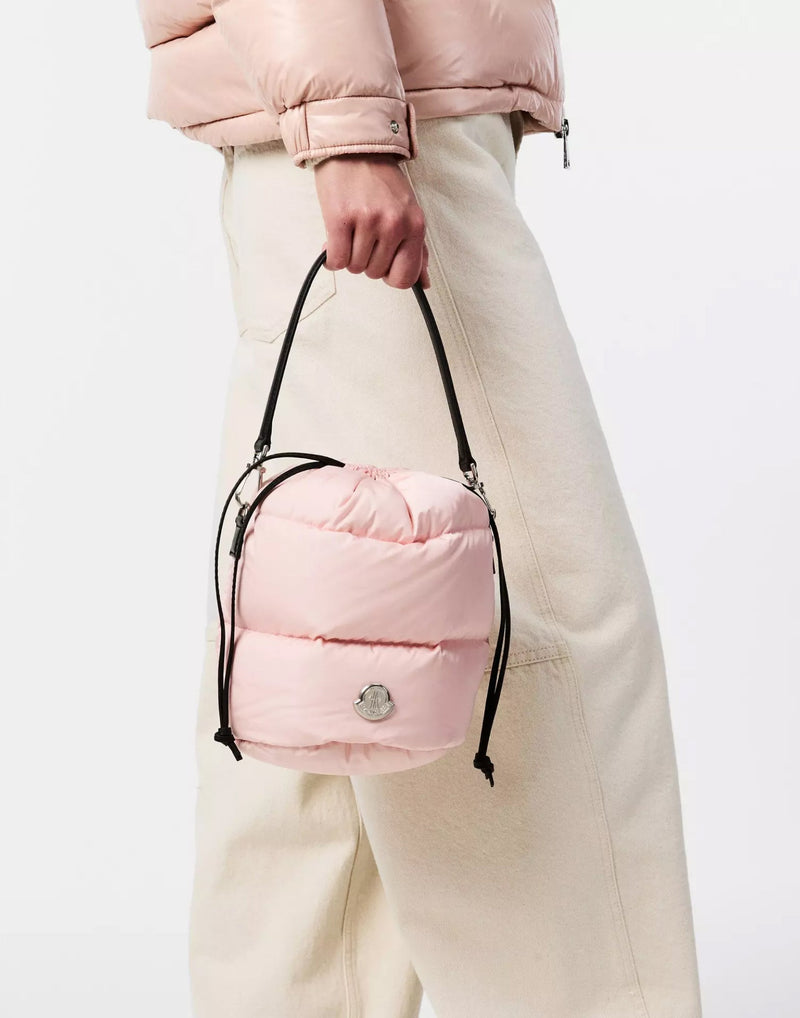 Moncler Caradoc Bucket Bag — Pink Polyamide