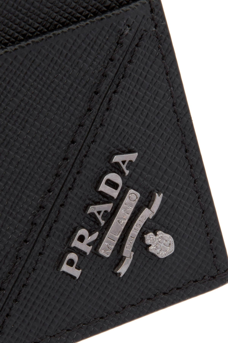 Prada Vitello Leather Card Case — Black Cases