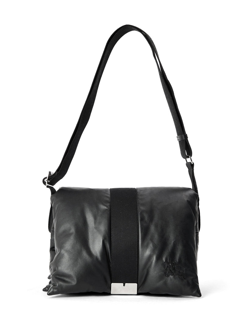 Burberry Quilted Pillow Padded Shoulder Bag — Black Leather