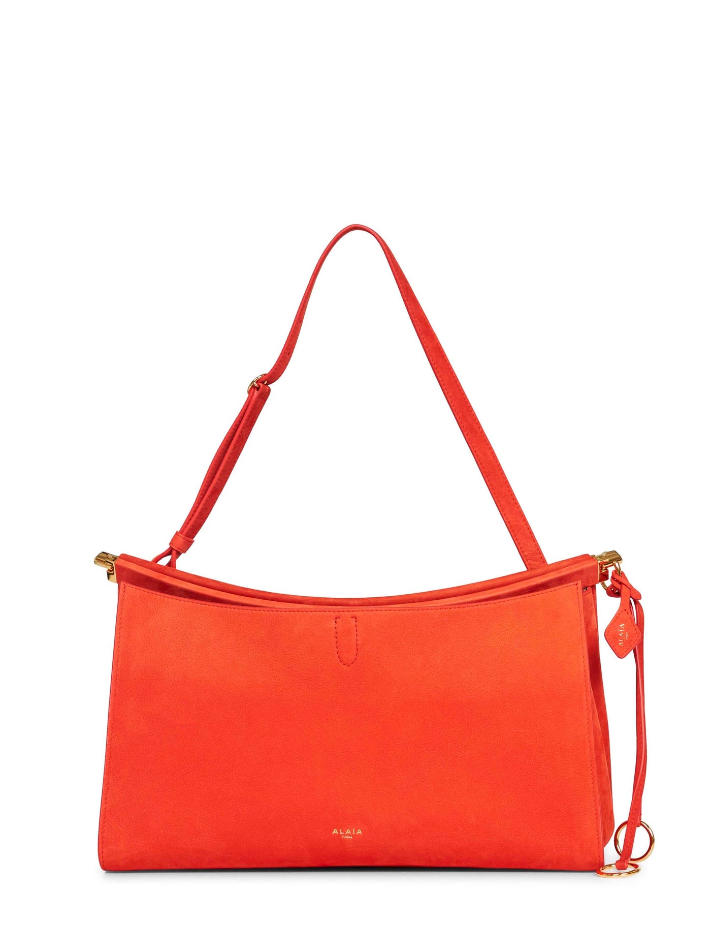 Alaïa Le Click Pocket 35 Shoulder Bag — Orange Calf Leather