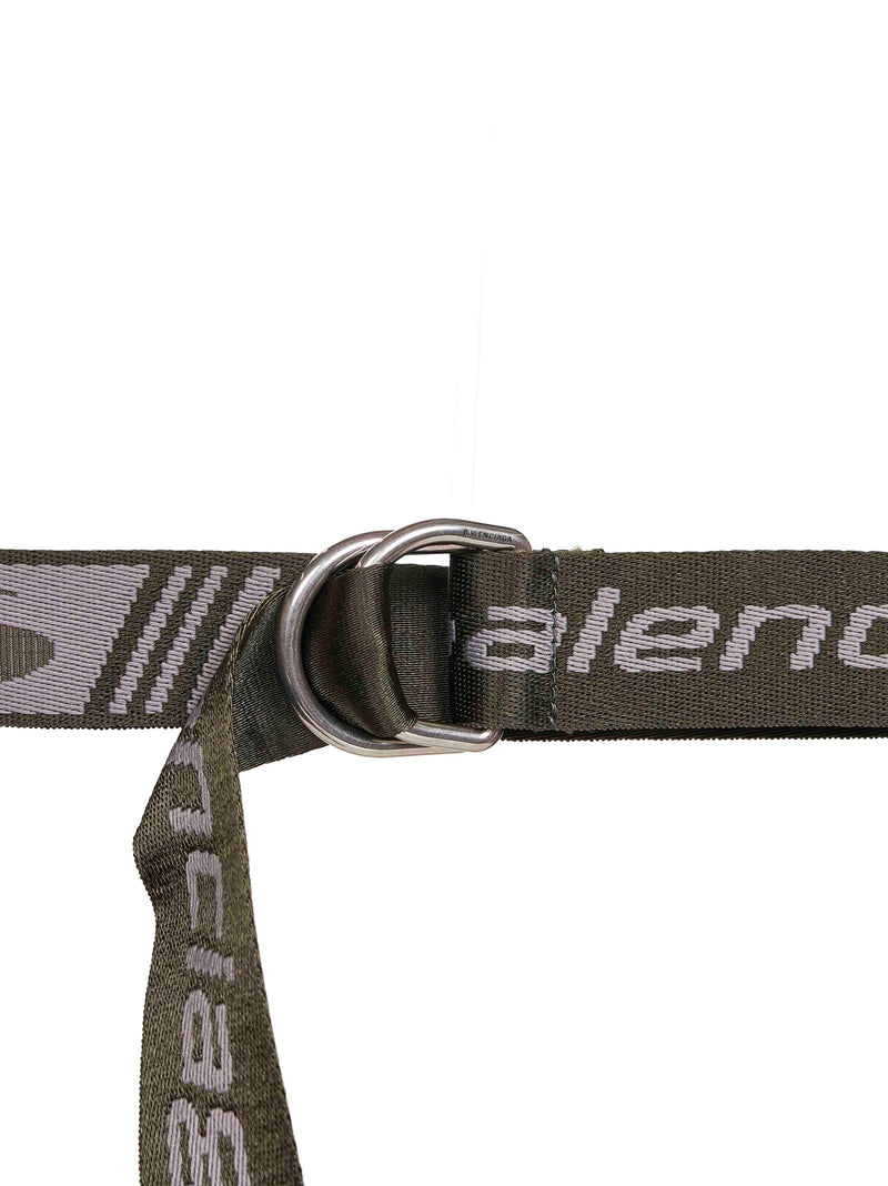 Balenciaga Jacquard Webbing D-Ring Belt — Khaki Полиаид