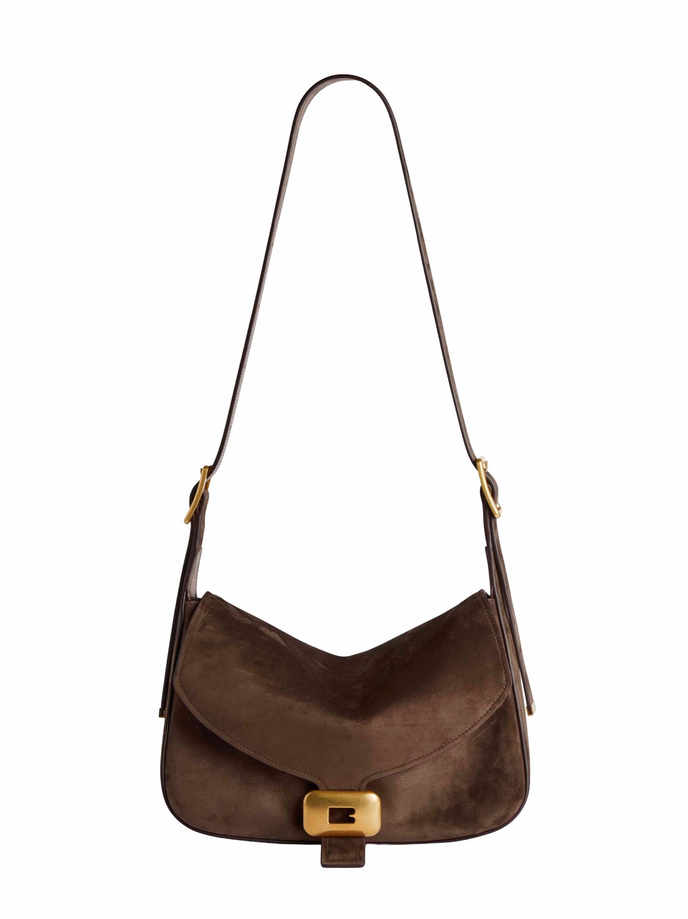 Balenciaga Clicca Shoulder Bag — Brown Calf Leather
