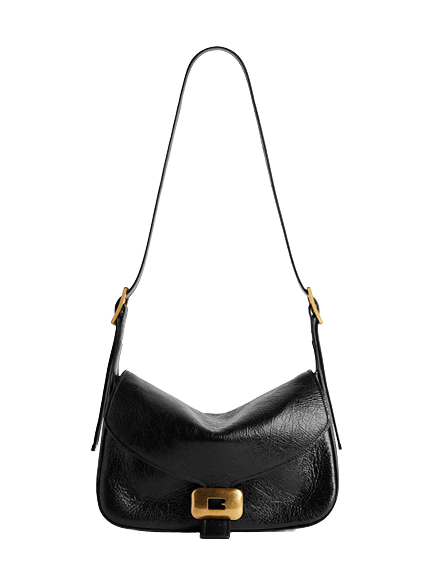 Balenciaga Clicca Shoulder Bag — Black Goat Skin