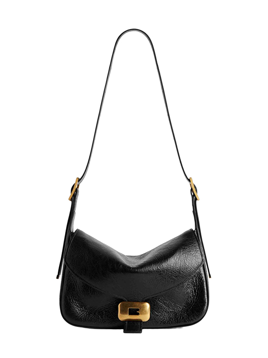 Balenciaga Clicca Shoulder Bag — Black Goat Skin