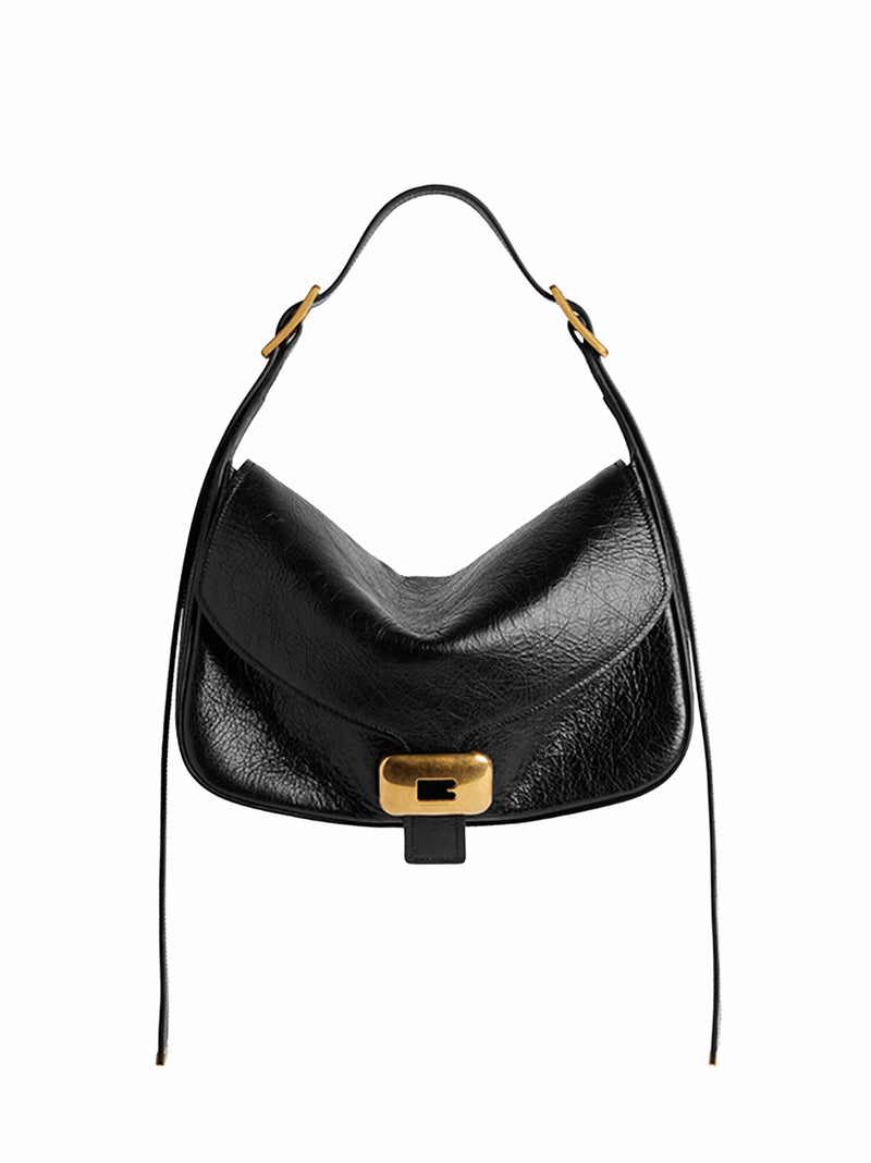 Balenciaga Clicca Shoulder Bag — Black Goat Skin