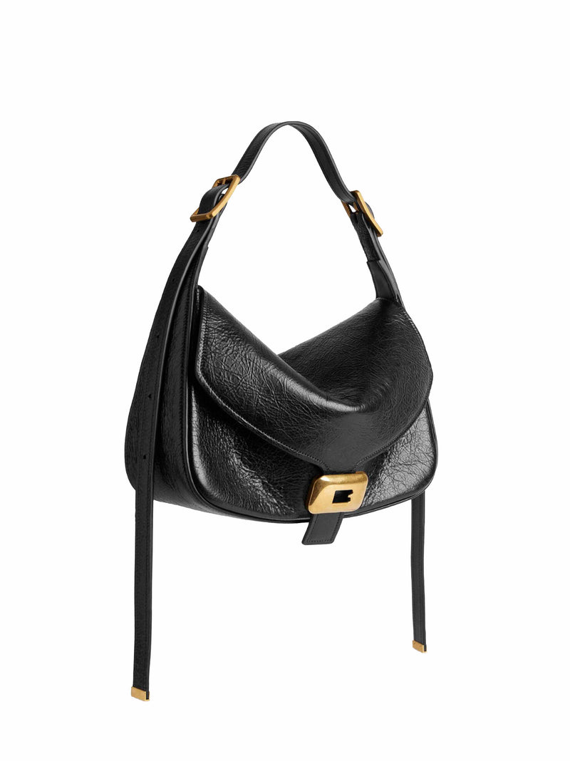 Balenciaga Clicca Shoulder Bag — Black Goat Skin