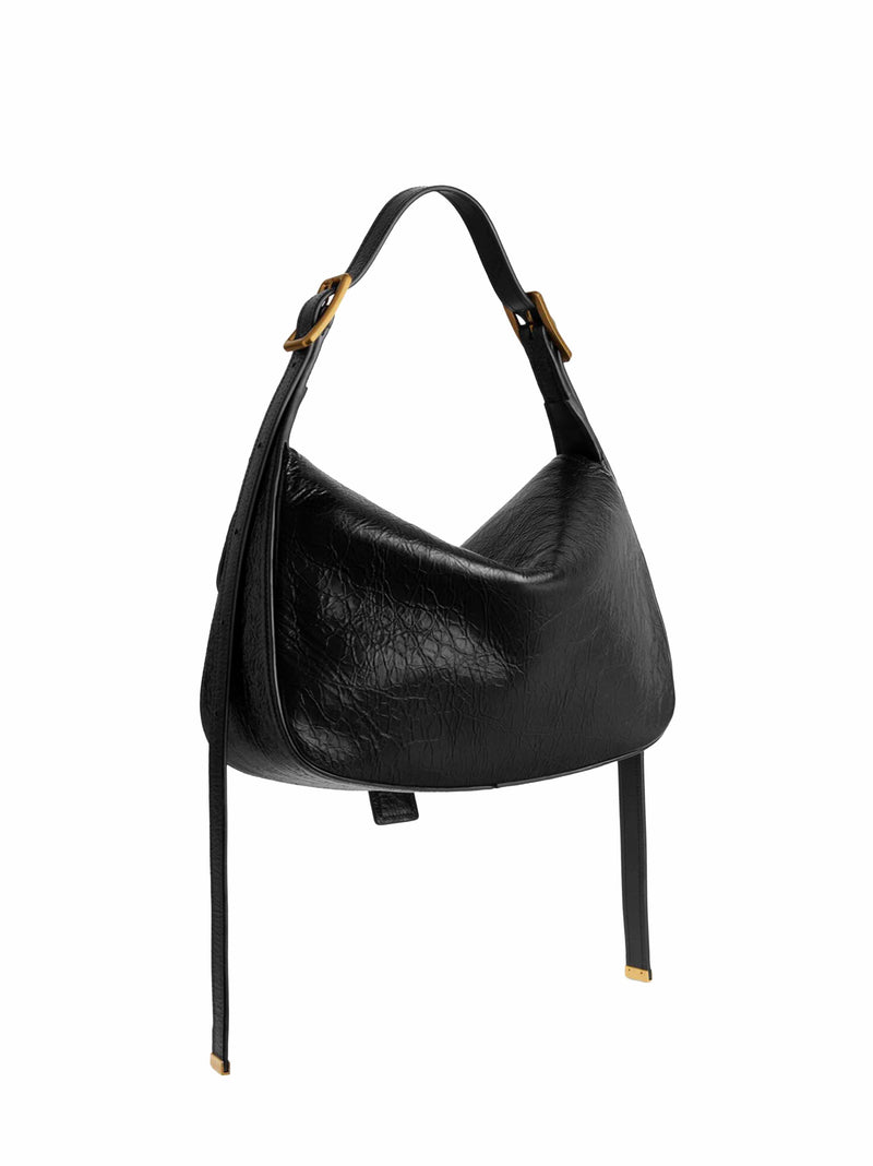 Balenciaga Clicca Shoulder Bag — Black Goat Skin