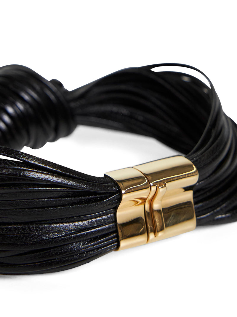 Bottega Veneta Knot Bracelet — Black Lambskin Bracelets