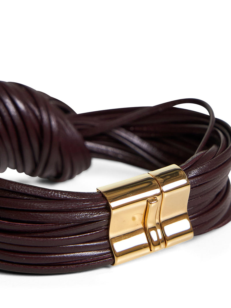 Bottega Veneta Knot Bracelet — Red Lambskin Bracelets