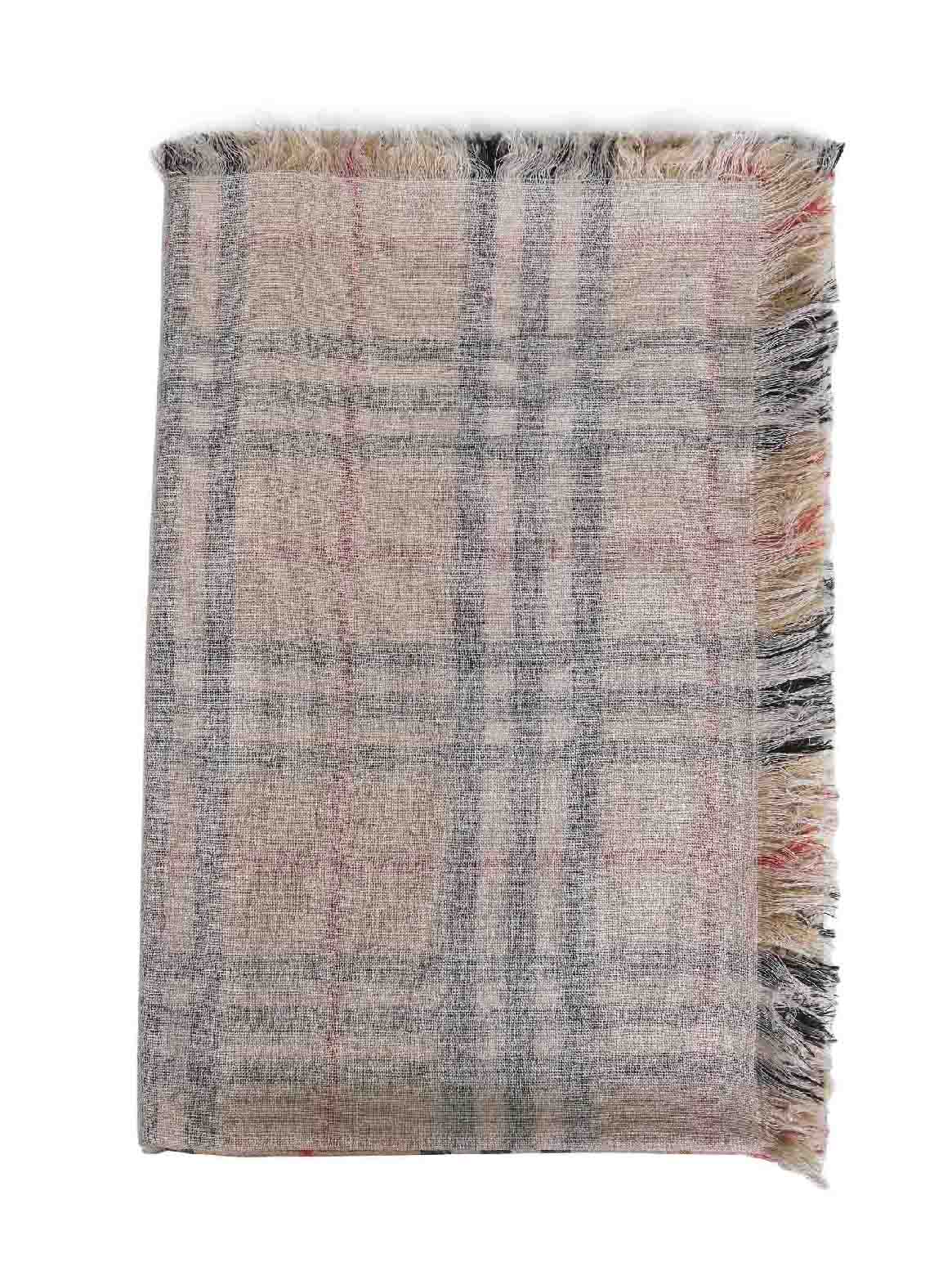 Burberry Archive Beige Check Silk And Wool Scarf — Scarfs