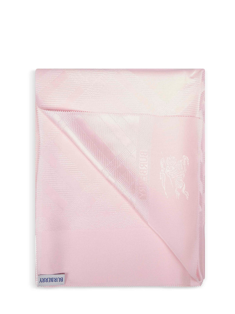 Burberry Check Jacquard Silk Scarf — Pink Mulberry Scarfs