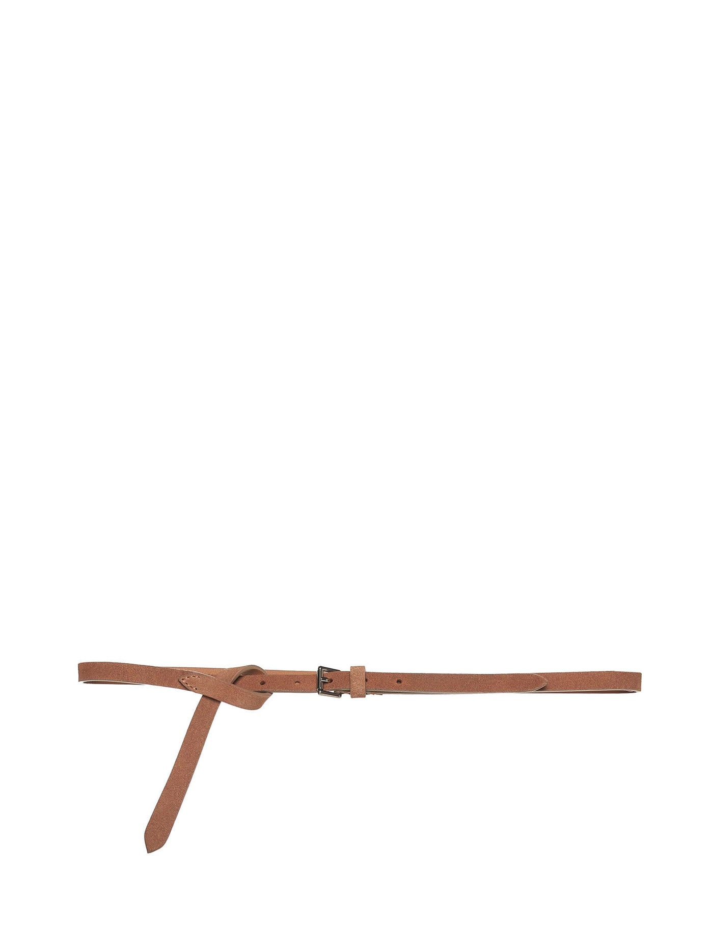 D 4.0 Suede Knot-Detail Belt — Brown Calf Leather