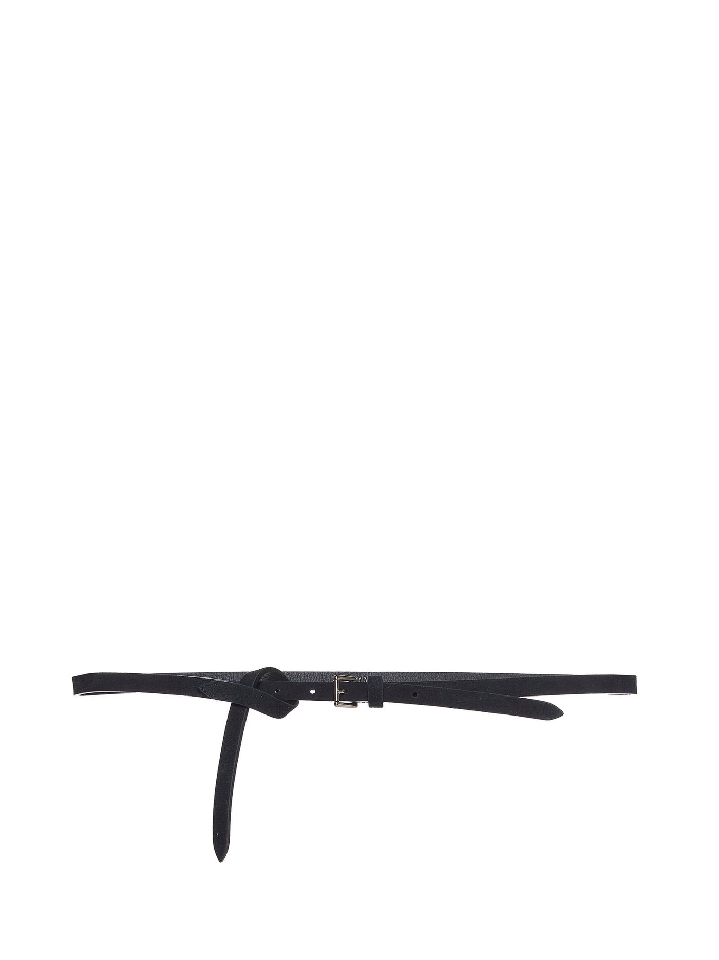 D 4.0 Suede With Metal Buckle Belt — Black Calf Leather