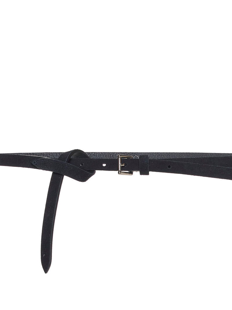 D 4.0 Suede With Metal Buckle Belt — Black Calf Leather