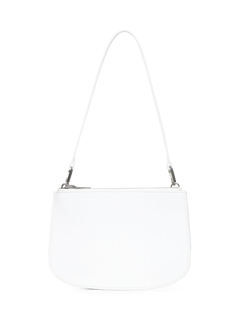 Diesel Embossed Logo Leather Shoulder Bag — White Bovine