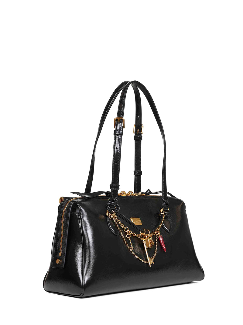 Dolce & Gabbana Vittoria Shoulder Bag — Black Furs Skins - Calf Leather