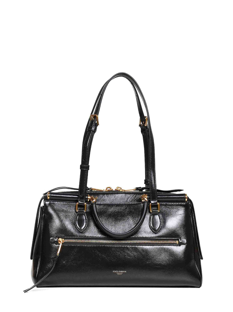Dolce & Gabbana Vittoria Shoulder Bag — Black Furs Skins - Calf Leather