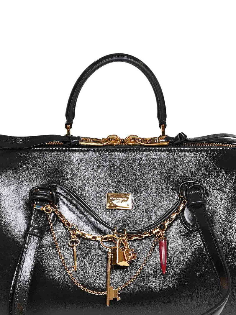 Dolce & Gabbana Vittoria Shoulder Bag — Black Furs Skins - Calf Leather