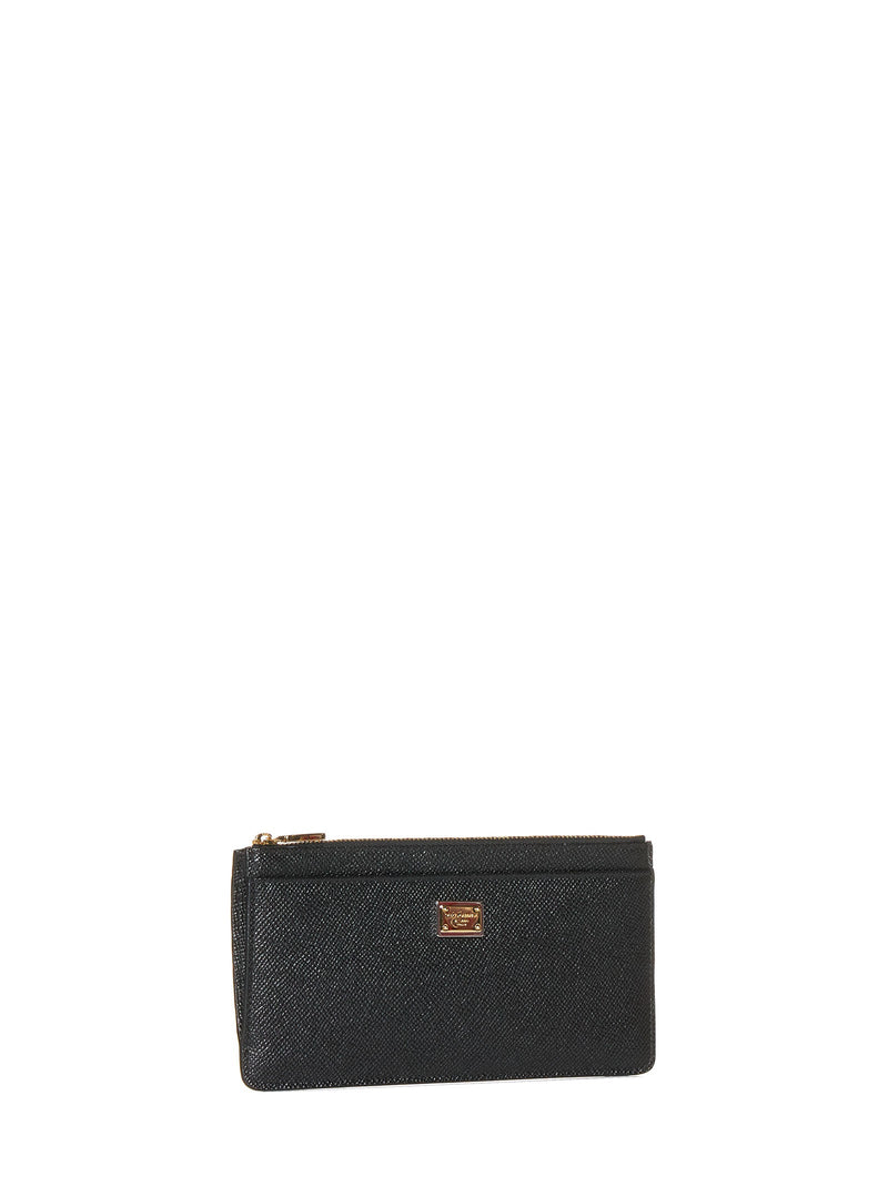 Dolce & Gabbana Dauphine Calf Leather Wallet — Black Purses