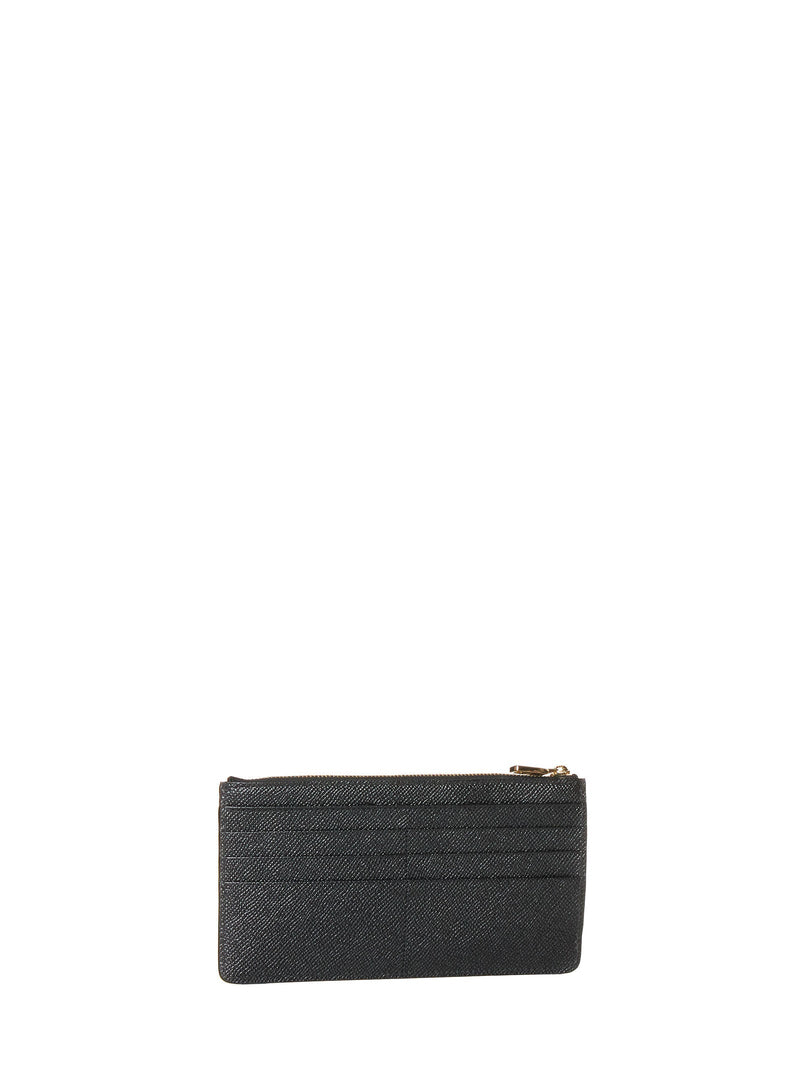 Dolce & Gabbana Dauphine Calf Leather Wallet — Black Purses