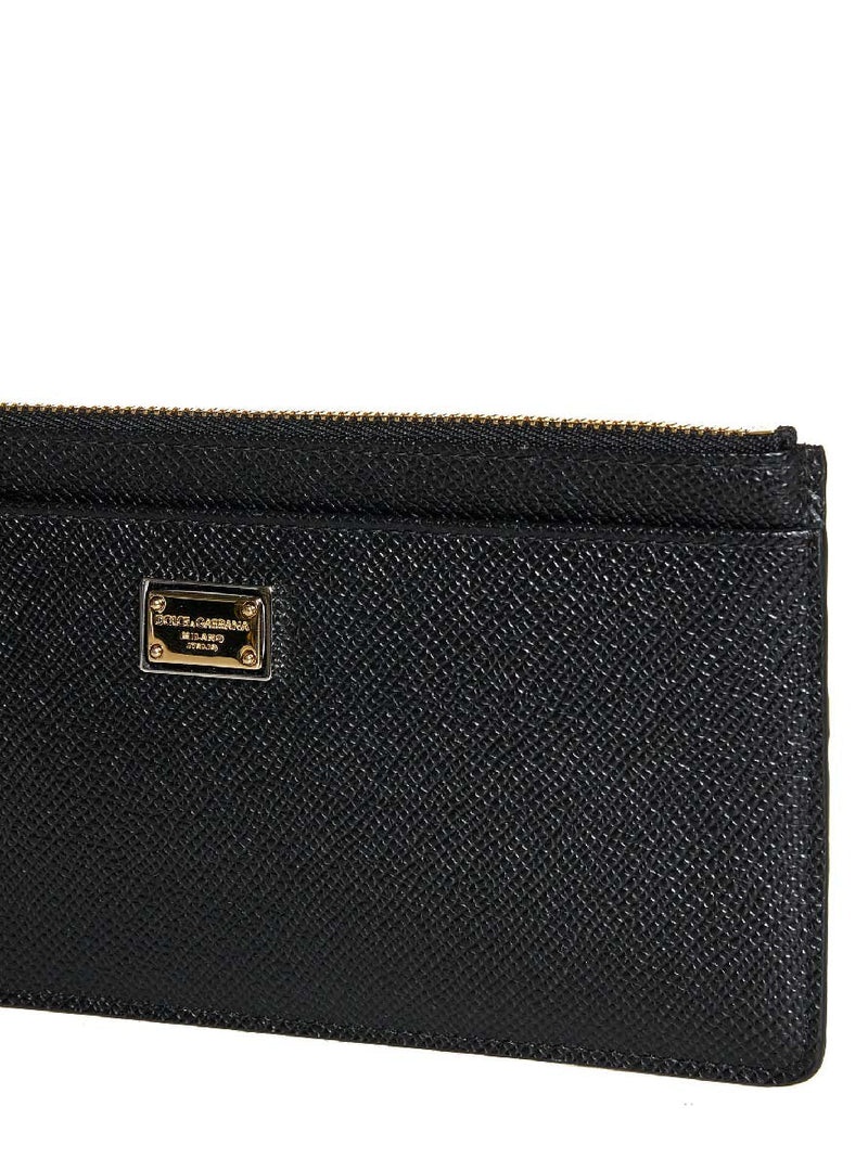 Dolce & Gabbana Dauphine Calf Leather Wallet — Black Purses