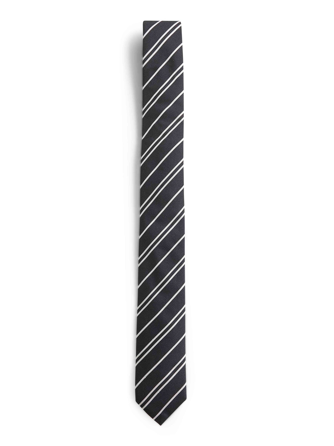 Dolce & Gabbana Striped Jacquard Silk Necktie — Black Neckties