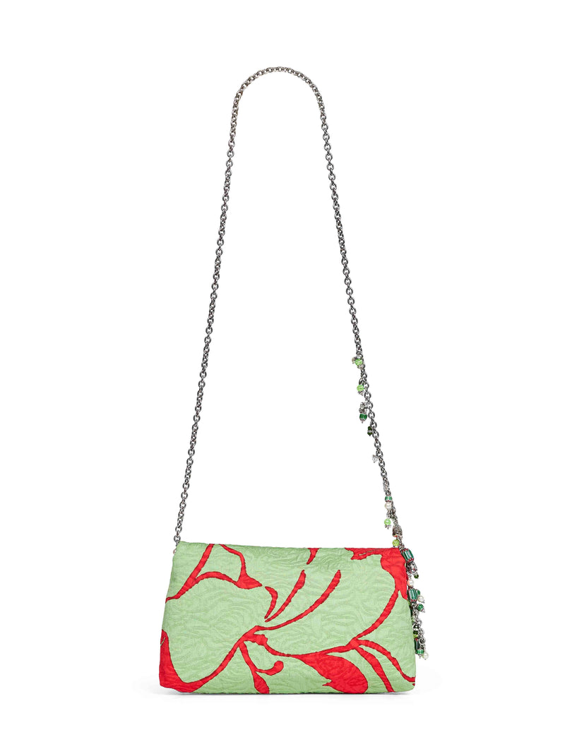 Dries Van Noten Hawaiian Floral Jacquard Clutch — Multicolor Cotton