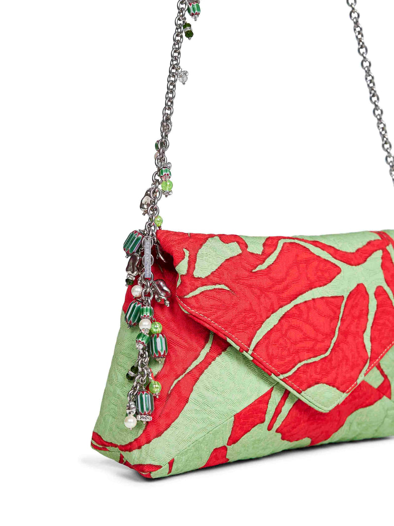 Dries Van Noten Hawaiian Floral Jacquard Clutch — Multicolor Cotton