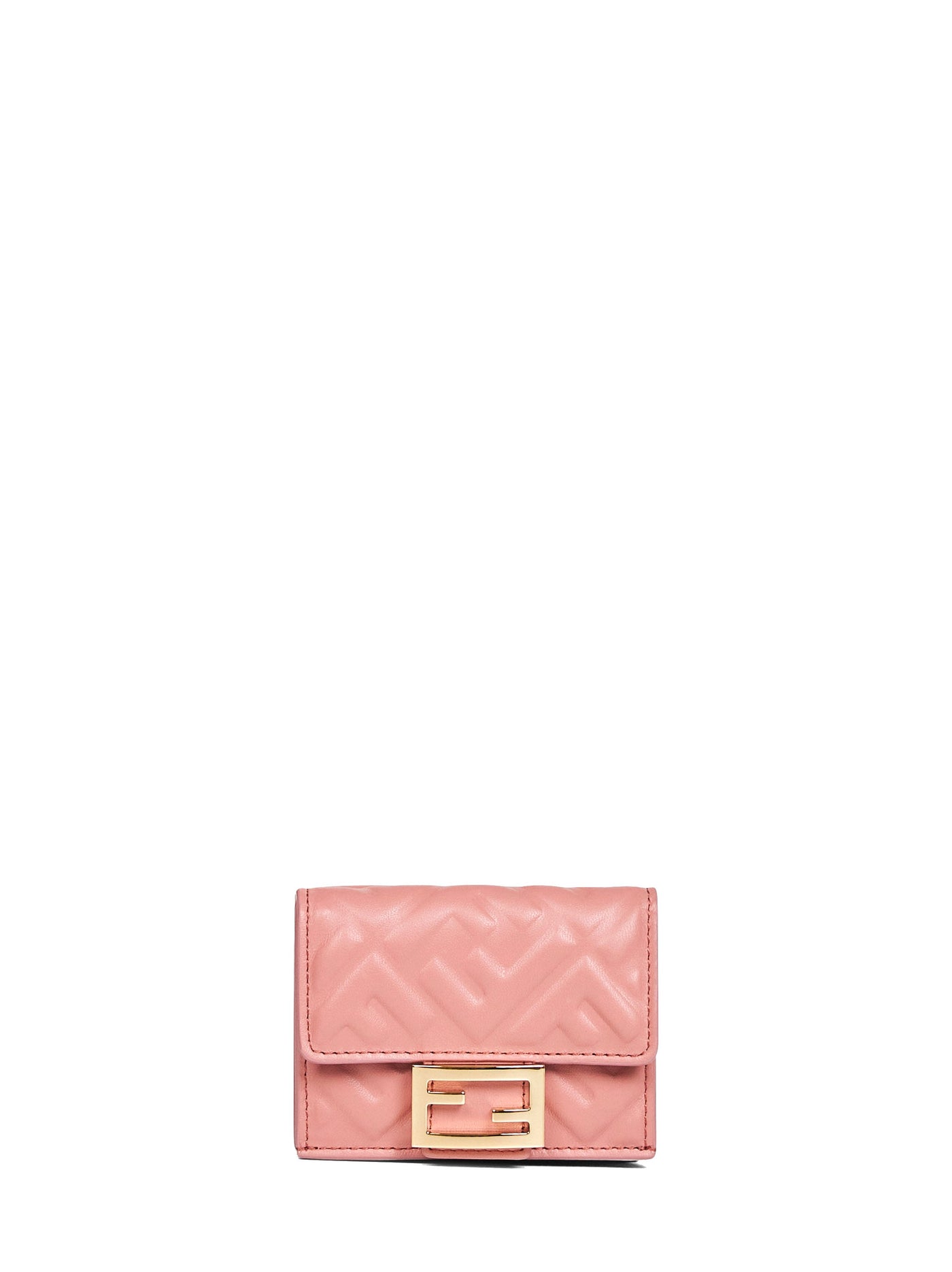 Fendi Quilted Lambskin Tri-Fold Wallet — Pink & Purses