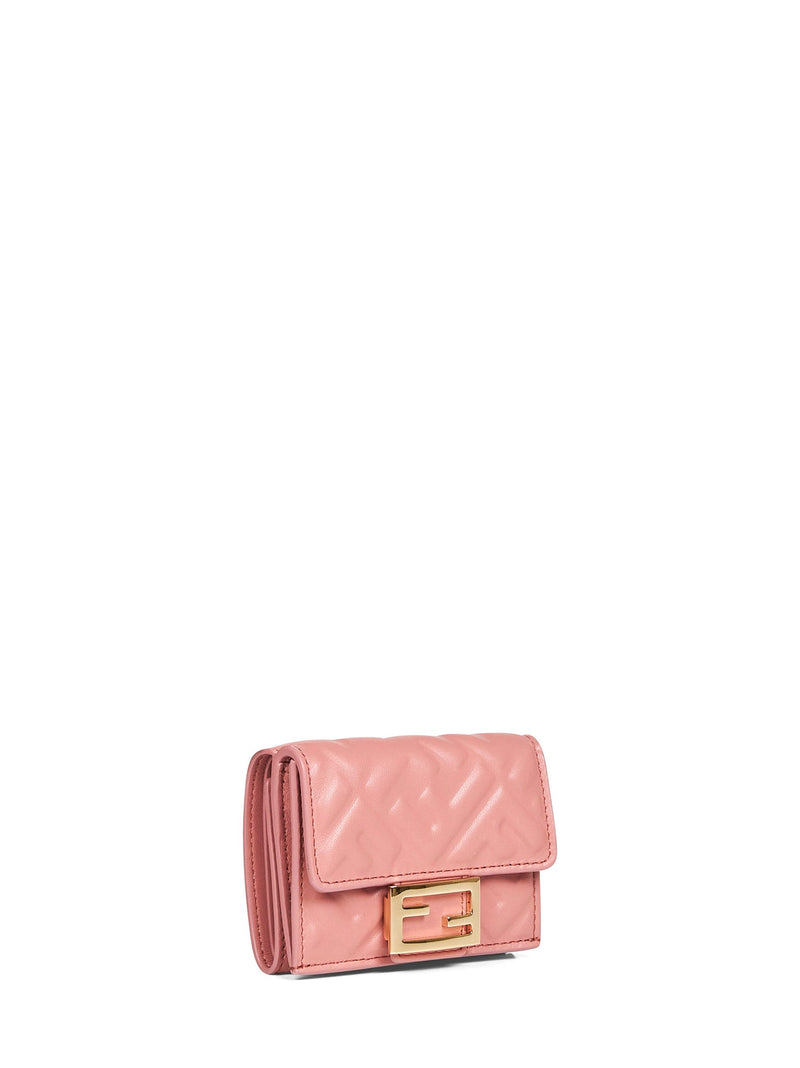 Fendi Quilted Lambskin Tri-Fold Wallet — Pink & Purses
