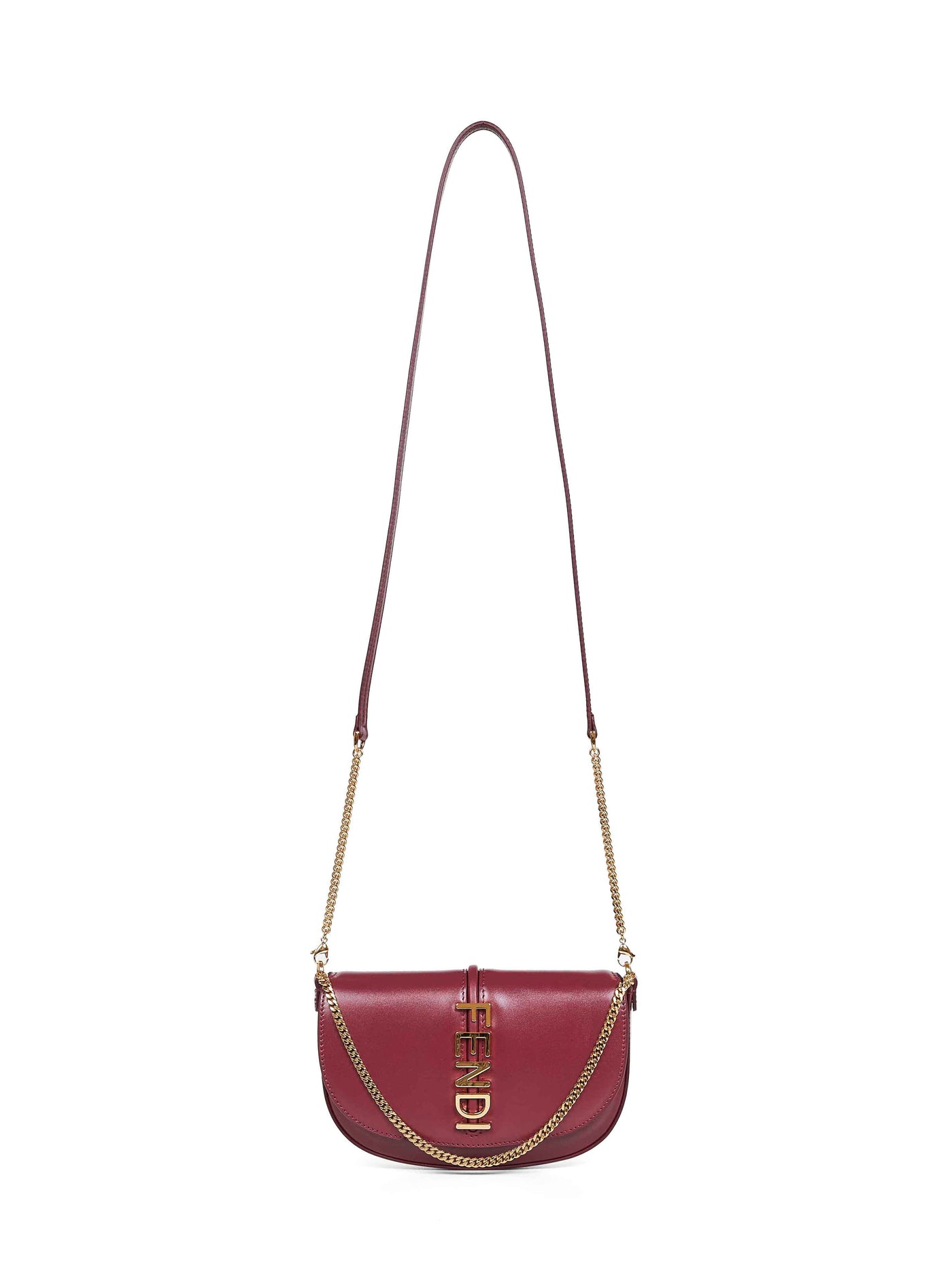 Fendi Fendigraphy Crossbody Bag — Red Calf Leather