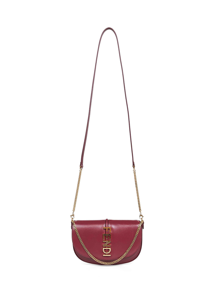 Fendi Fendigraphy Crossbody Bag — Red Calf Leather