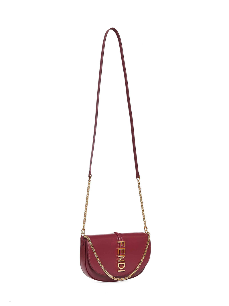 Fendi Fendigraphy Crossbody Bag — Red Calf Leather