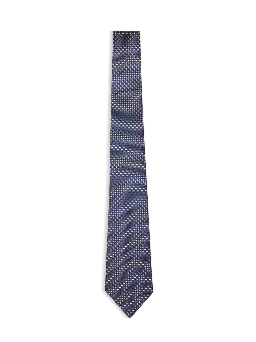 Giorgio Armani Silk Jacquard Necktie — Blue Neckties