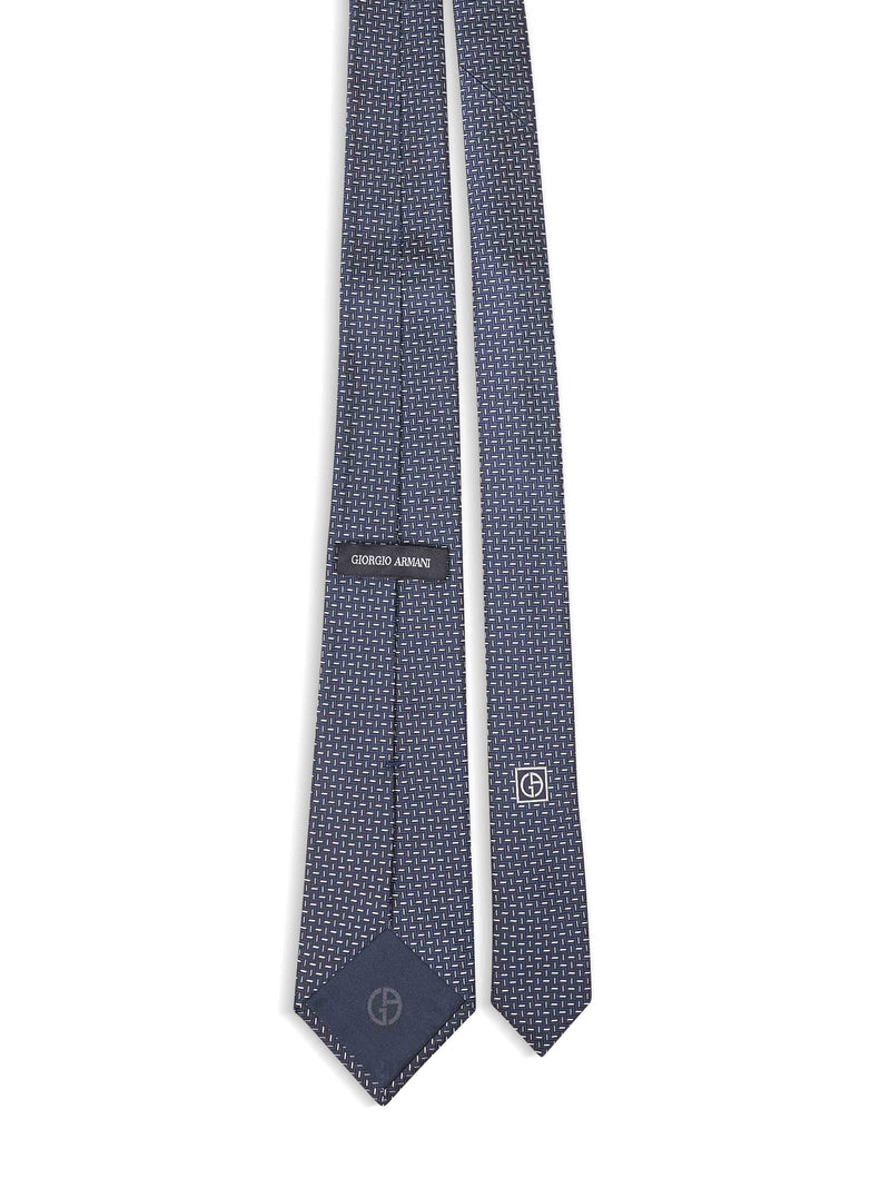 Giorgio Armani Silk Jacquard Necktie — Blue Neckties