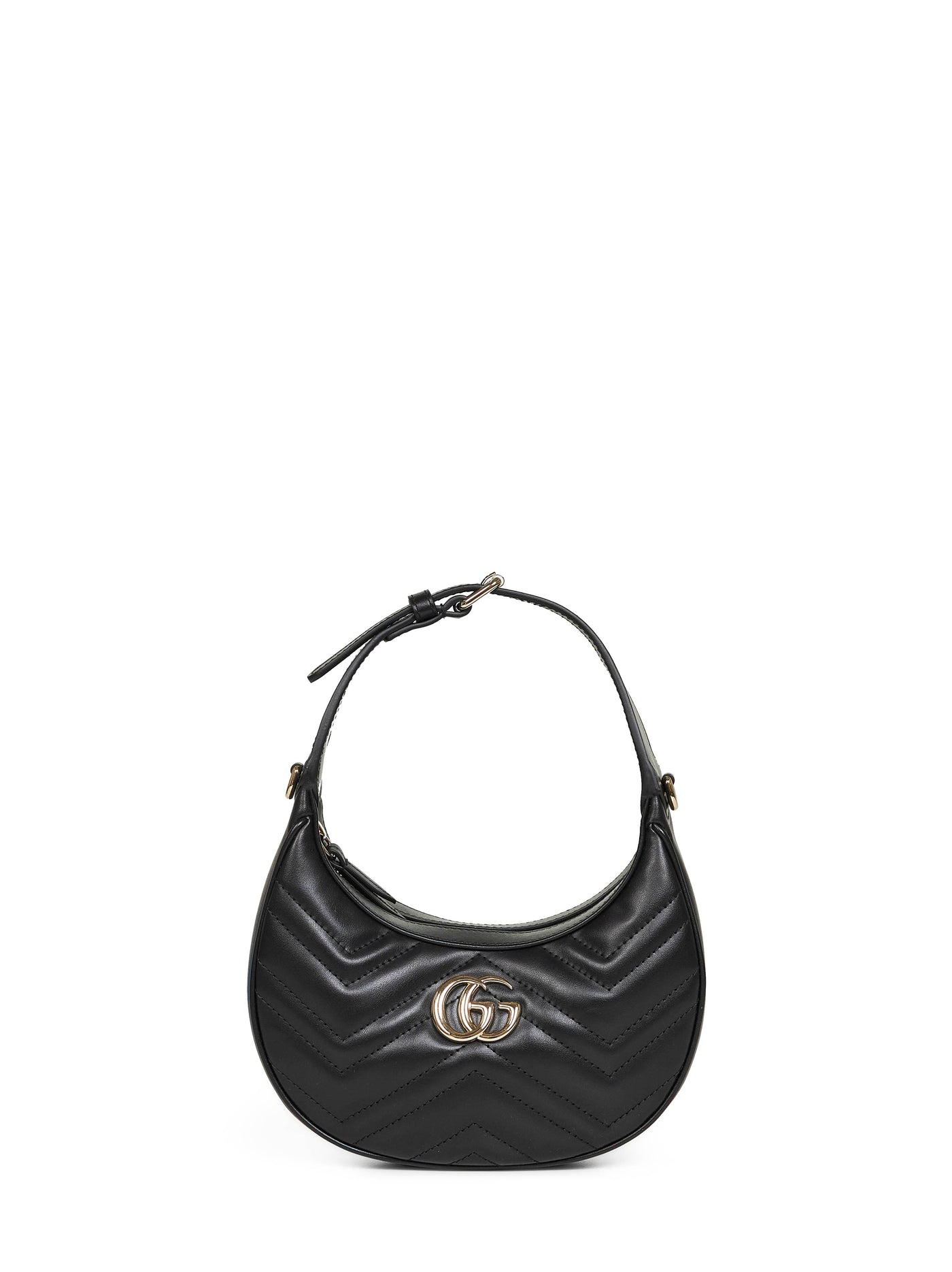 Gucci Gg Marmont Shoulder Bag — Black Calf Leather